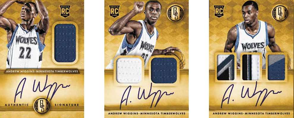 14-15 Panini Gold Standard Basketball Jersey Examples Andrew Wiggins