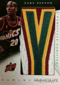 14-15 Panini Immaculate Collection Basketball Nameplate Nobility Gary Payton