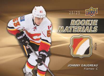 14-15 Upper Deck Series 2 Rookie Materials Patch Johnny Gaudreau 