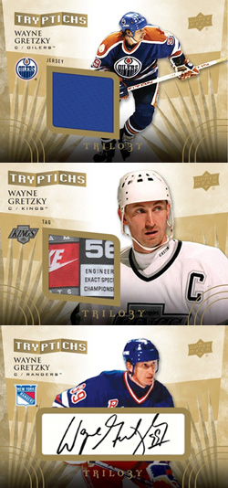 14-15 Upper Deck Trilogy Hockey Tryptichs Example with Wayne Gretzky