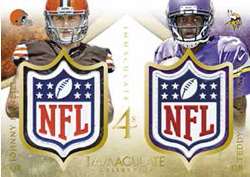 2014 Panini Immaculate Collection Dual Shield Manziel and Bridgewater 