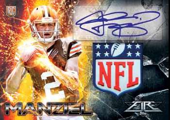 2014 Topps Fire Football NFL Shield Autograph Example Manziel