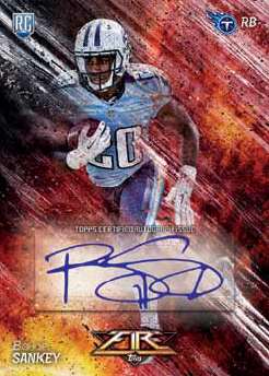 2014 Topps Fire Football Fire Autograph Example Sankey