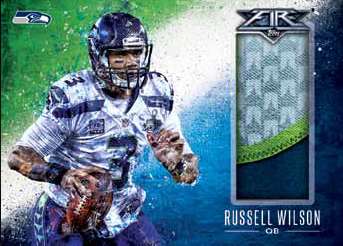 2014 Topps Fire Football Fire Relic Example With Russel Wilson