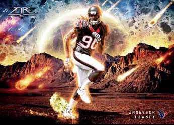 2014 Topps Fire Football Out of this World Rookie Example with Clowney