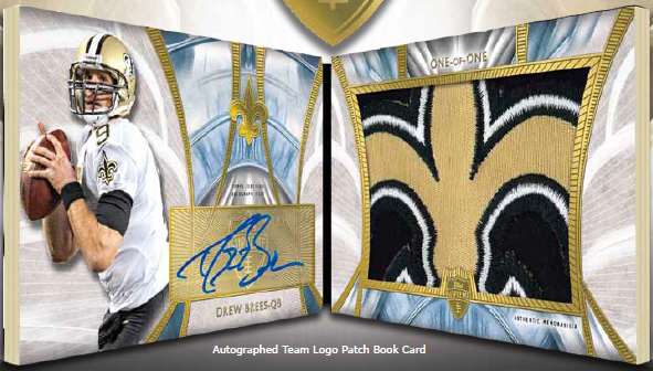 2014 Topps Supreme Football Autographed Team Logo Patch Booklet Drew Brees